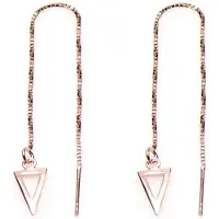 Karma Pull Through Triangle Silver Roseplated Oorbellen M1834