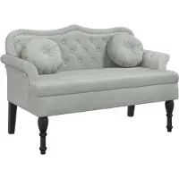 vidaXL Bank met kussens lichtgrijs 120,5x65x75 cm fluweel