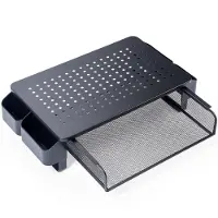 LifeGoods Monitorstandaard - Monitor Verhoger - Beeldscherm Verhoger - Verstelbaar - 37 x 23,5 x 10 cm - Metaal - Zwart