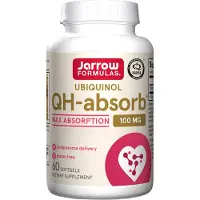 Jarrow Formulas QH-Absorb 100 mg Ubiquinol Dietary Supplement voor gezonde cardiovasculaire functie 60 Softgels 60 Day Supply