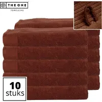 The One Towelling Classic Strandlakens - 100 x 180 cm - 10 Stuks - Voordeelverpakking - Hoge vochtopname - 100% Gekamd katoen - Bruin