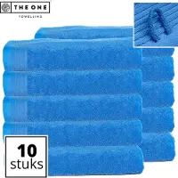 The One Towelling Classic Strandlakens - 100 x 180 cm - 10 Stuks - Voordeelverpakking - Hoge vochtopname - 100% Gekamd katoen - Aqua Azure