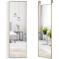 Coast Wandspiegel – Volledig Lichaamsniveau – Met Verstelbare Hanghaken – 37 x 120 cm – Gouden Kader