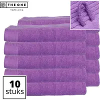 The One Towelling Classic Strandlakens - 100 x 180 cm - 10 Stuks - Voordeelverpakking - Hoge vochtopname - 100% Gekamd katoen - Paars