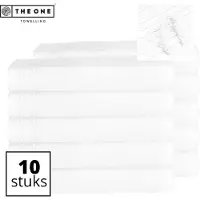 The One Towelling Classic Strandlakens - 100 x 180 cm - 10 Stuks - Voordeelverpakking - Hoge vochtopname - 100% Gekamd katoen - Wit