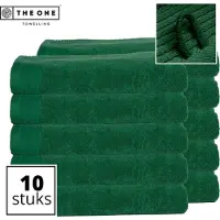 The One Towelling Classic Strandlakens - 100 x 180 cm - 10 Stuks - Voordeelverpakking - Hoge vochtopname - 100% Gekamd katoen - Groen