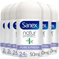Sanex 6x Sanex Deodorant Roller Sanex Natur Protect Bamboo Pure & Fresh 50 Ml