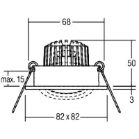 Brumberg Downlight BB19, dimbaar, alu / grijs / zink, Hal, Aluminium, downlight