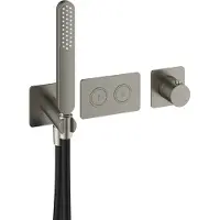 Hotbath Inbouwkraan gal thermostaatkraan met 2 pushbuttons geborsteld nikkel pvd