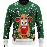 JAP Christmas JAP Foute kersttrui - Rudolf het rendier - Kerstcadeau - Dames en heren - Kerst - 2XL - Groen