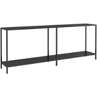vidaXL Wandtafel 200x35x75,5 cm gehard glas zwart