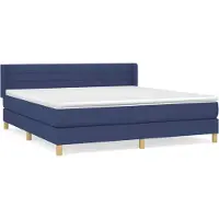 vidaXL Boxspring met matras stof blauw 180x200 cm
