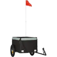 vidaXL Fietstrailer 30 kg ijzer zwart en grijs