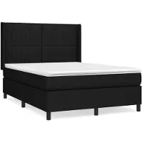 vidaXL Boxspring met matras stof zwart 140x200 cm