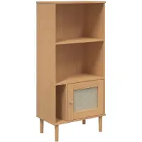 vidaXL Boekenkast SENJA rattan-look 60x35x130 cm grenenhout bruin