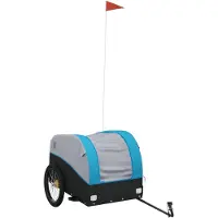 vidaXL Fietstrailer 45 kg ijzer zwart en blauw
