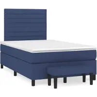 vidaXL Boxspring met matras stof blauw 120x200 cm
