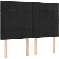 vidaXL Hoofdbord zwart 144x5x118/128 cm fluweel