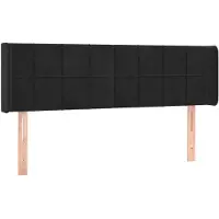 vidaXL Hoofdbord met randen 147x16x78/88 cm fluweel zwart