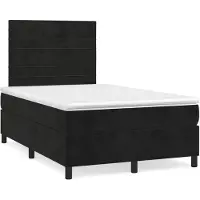 vidaXL Boxspring met matras fluweel zwart 120x200 cm