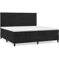 vidaXL Boxspring met matras fluweel zwart 200x200 cm