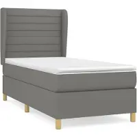 vidaXL Boxspring met matras stof donkergrijs 80x200 cm