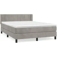 vidaXL Boxspring met matras fluweel lichtgrijs 140x190 cm