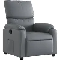 vidaXL Fauteuil verstelbaar kunstleer grijs