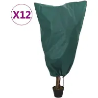 vidaXL Plantenhoezen met trekkoord 12 st 70 g/m² 0,8x0,8 m