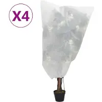 vidaXL Vlieshoezen voor planten met trekkoord 4 st 70 g/m² 0,8x0,8 m