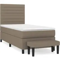 vidaXL Boxspring met matras stof taupe 90x200 cm