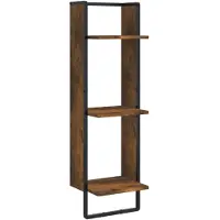 vidaXL Wandrek 3-laags 30x25x100 cm bewerkt hout gerookt eikenkleurig
