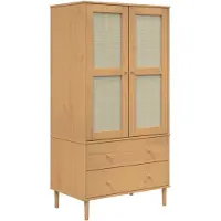 vidaXL Kledingkast SENJA 90x55x175 cm rattan look grenenhout bruin