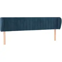 vidaXL Hoofdbord met randen 163x23x78/88 cm fluweel donkerblauw