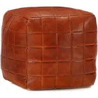 vidaXL Poef 40x40x40 cm echt geitenleer tan