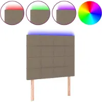 vidaXL Hoofdbord LED 80x5x118/128 cm stof taupe