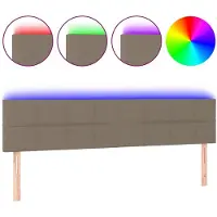 vidaXL Hoofdbord LED 180x5x78/88 cm stof taupe