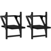 vidaXL Wandschappen met stangen 2 st 20x25x30 cm zwart