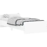 vidaXL Bedframe bewerkt hout wit 90x200 cm