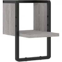 vidaXL Wandschap met stang 20x25x30 cm grijs sonoma eikenkleurig