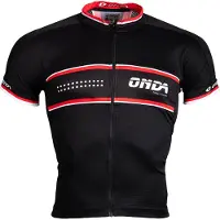 Onda Fietsshirt korte mouw dames Zwart Rood Wit - Pro - S