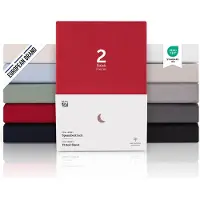 Blumtal Hoeslaken Premium Jersey - 200 x 220 cm - tot 15 cm Topperhoogte - Rood - 100% Katoen - Topper - Set van 2