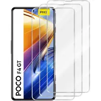 Cadorabo 3x Screenprotector geschikt voor Xiaomi POCO F4 GT - Beschermende Pantser Film in KRISTALHELDER - Getemperd (Tempered) Display beschermend glas in 9H hardheid met 3D Touch