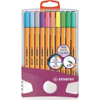 Stabilo point 88 - Fineliner 0,4 mm - PastelParade - Set Met 20 Verschillende Kleuren - Inclusief 10 Pastel Kleuren