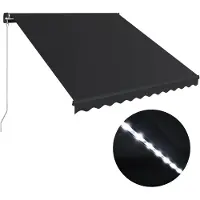 vidaXL Luifel handmatig uittrekbaar met LED 350x250 cm antraciet