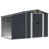 vidaXL Tuinschuur 277x192,5x179 cm gegalvaniseerd staal antracietkleur