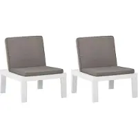 vidaXL Tuinstoelen met kussens, 2 stuks, kunststof, wit