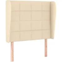 vidaXL Hoofdbord met randen 103x23x118/128 cm stof crèmekleurig