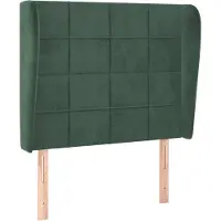 vidaXL Hoofdbord met randen 93x23x118/128 cm fluweel donkergroen