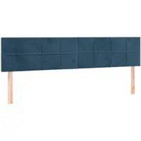 vidaXL Hoofdborden 160x5x78/88 cm fluweel donkerblauw